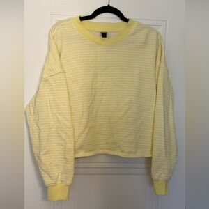 Wild Fable Light Yellow Striped Crop Top - Women’s Size Large